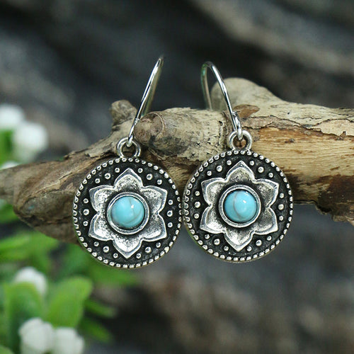 Vintage Bohemian Turquoise Earrings