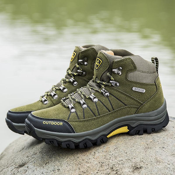 Autumn and winter warm high top outdoor shoes men's hiking shoes large size wear-resistant hiking shoes men