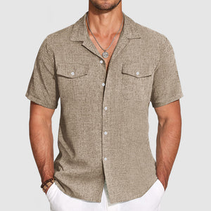 Men's Casual Cotton & Linen Vacation Style Shirt