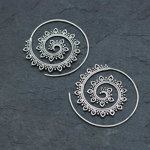 Lotus Spiral Gear Earrings