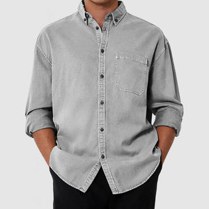 Men's Casual Premium Washed Cotton Pocket Shirt