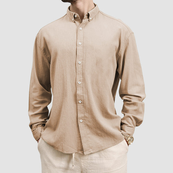 Men's Basic Casual Cotton Linen Shirt