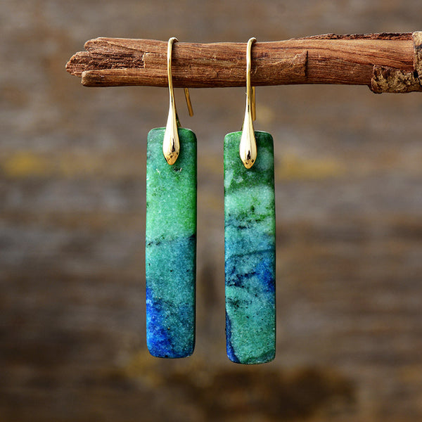 Natural Stone Geometry Earrings