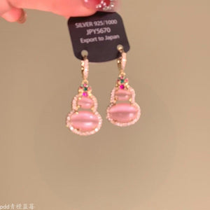 Pink gourd earrings