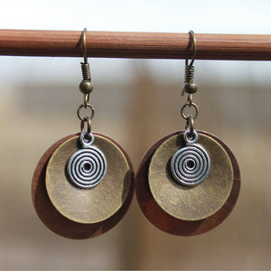 Vintage Round Copper Earrings