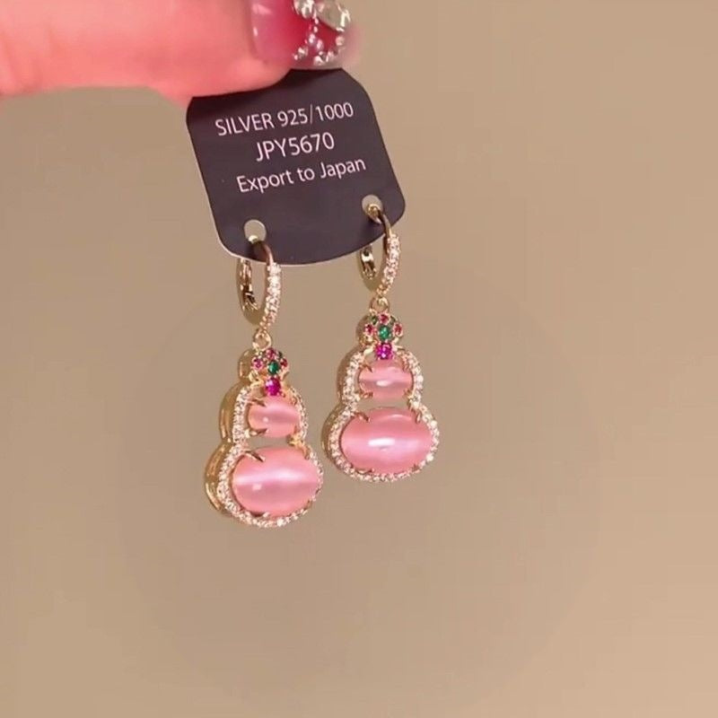 Pink gourd earrings