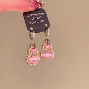 Pink gourd earrings