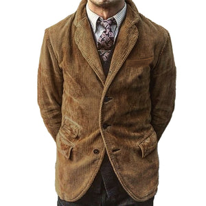 Men's Retro Lapel Corduroy Suit