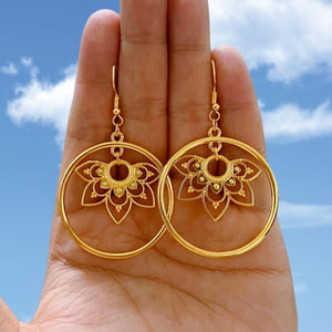 Silver Half Mandala Earrings