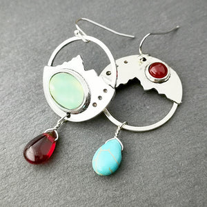 Red AgateTurquoise Earrings