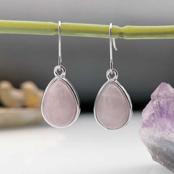 Pink Crystal Natural Stone Earrings