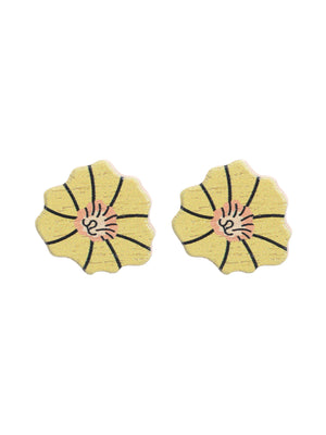 Sunflower Chrysanthemum Wood Earrings