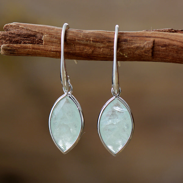 Natural stone pendant earrings