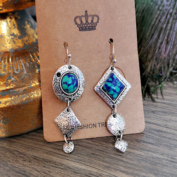 Peacock Stone Plated Earrings