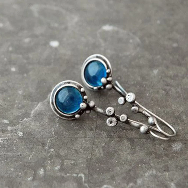 Vintage Blue Crystal Earrings