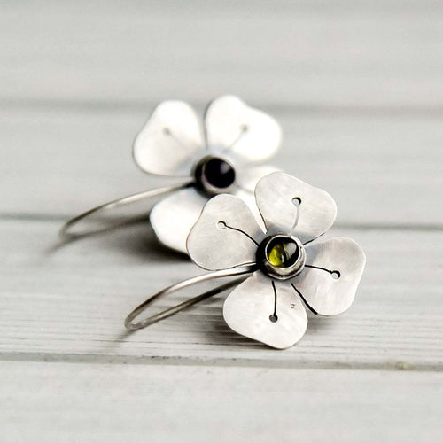 Vintage Creative Four Petal Flower Earrings