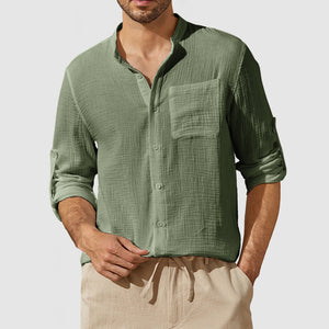 Men's Casual Textured Pocket Shirt