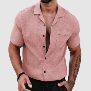 Men's Soft Skin Textured Short Sleeve Shirt