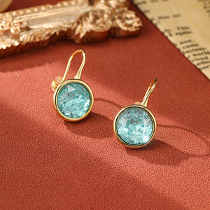 Vintage Ice Crack Jewel Earrings