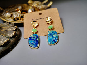 Blue Ocean Stone Earrings