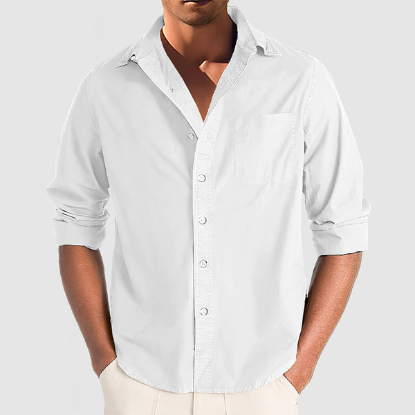 Men's Premium Cotton Basic Long Sleeve Shirt