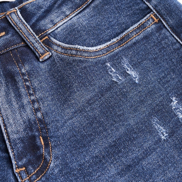 SHAPUM Women's Mid Rise Relaxed Fit Wide Leg Stretch Cuffed Jeans