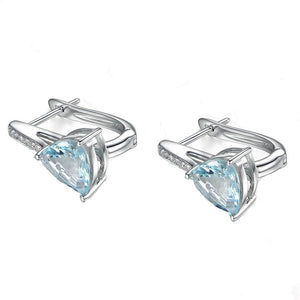 Blue Water Drop Zircon Earrings