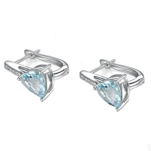 Blue Water Drop Zircon Earrings