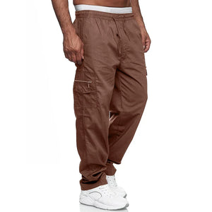 Men's Cargo Pants Relaxed Fit Sport Pants Jogger Sweatpants Drawstring Outdoor Trousers with Pockets