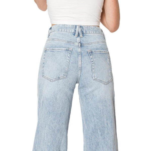 Wide Leg Jeans For Women High Rise Stretchy Baggy Jeans BYW8129