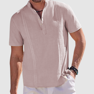 Men's summer loose and lazy wind ruffian handsome short-sleeved shirt