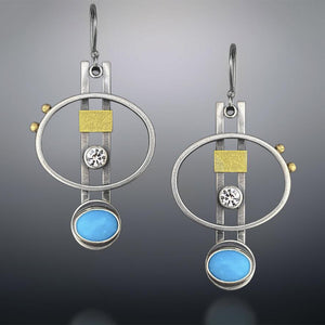 Geometric Circles Turquoise Earrings