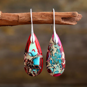 Emperor Stone Droplet Pendant Earrings