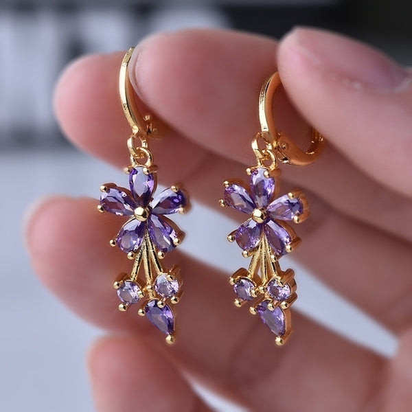 Retro floral women's earrings