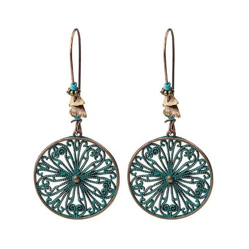 Ethnic Style Retro Hollow Pattern Geometric Earrings