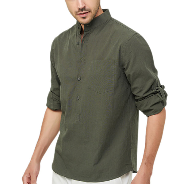 Men's Cotton Henley Vacation Shirt