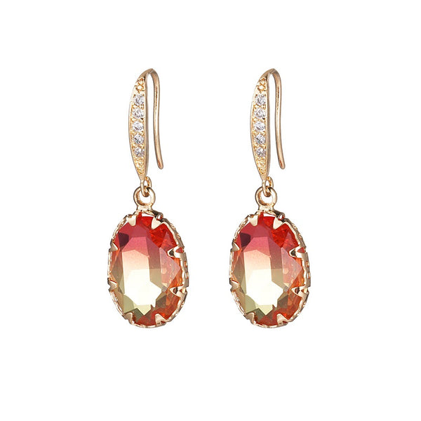 Elliptical gemstone earrings