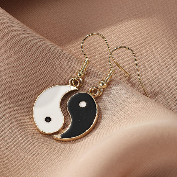 Black and white Tai Chi Bagua earrings