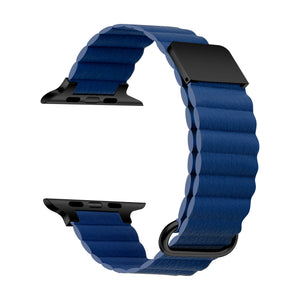 Men's Genuine Leather Magnetic Reverse Buckle Loop Strap