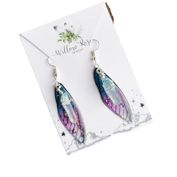 Fairy Wings Crystal Earrings