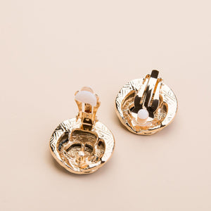 Vintage Handpainted Multi Layered Rounded Earrings
