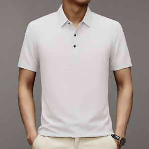 Men's Short Sleeve Polo Shirt Simple Solid Color Casual Breathable Top