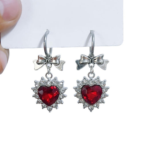 Red Bow Earrings