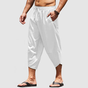 Men's Vacation Style 7-Point Cotton Linen Beach Pants