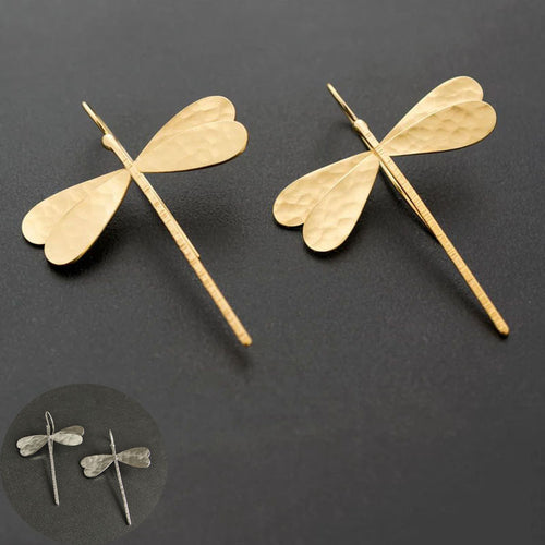 Minimalist dragonfly earrings