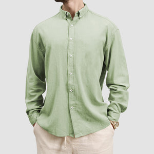 Men's Basic Casual Cotton Linen Shirt