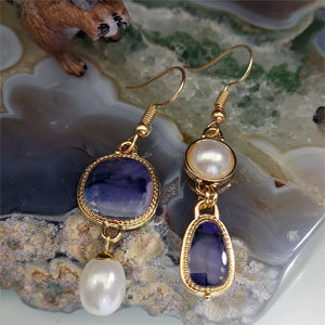 Vintage Natural Blue Stone Earrings