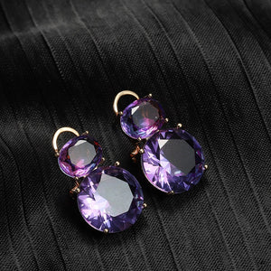 Purple oval earrings