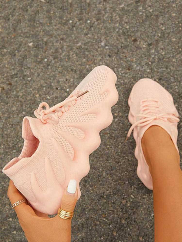 Lace-up Knit Breathable Sneakers