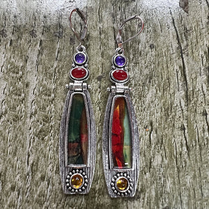 Enamel Pendant Earrings